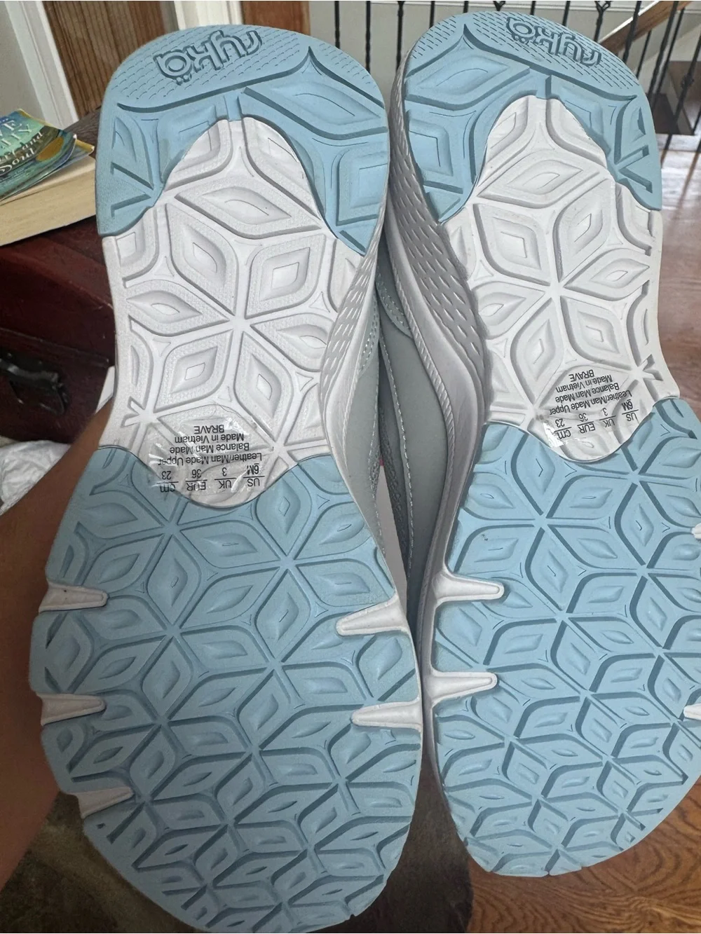 Ryka Brave Light Gray Blue Athletic Walking Sneakers